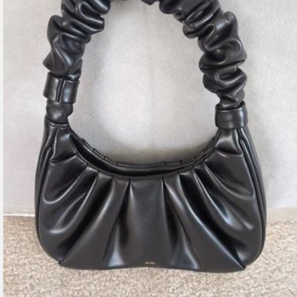 JW PEI GABBI RUCHED HOBO BAG MATTE BLACK VEGAN LEATHER BNWOT - Picture 4 of 12